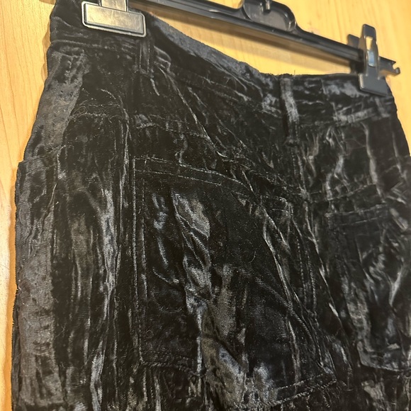7 For All Mankind Todd Oldham Black Crushed Velvet Jeans, EUC - Picture 6 of 12